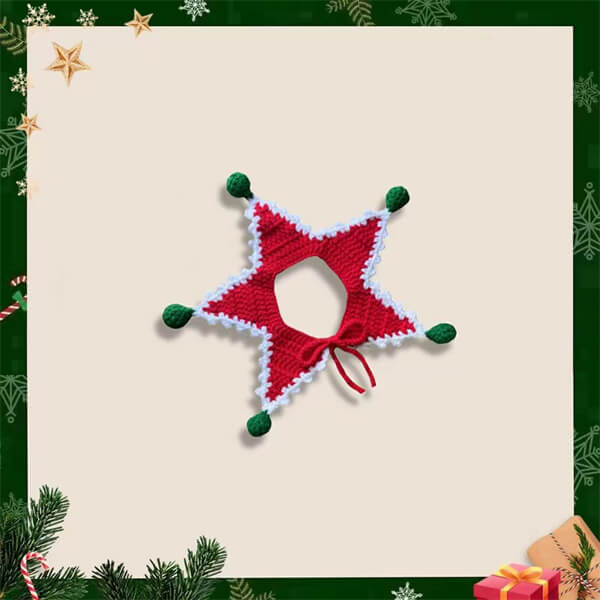 Écharpe de chat de Noël - Cravates festives au crochet pour l’habillage des animaux de compagnie et la décoration des fêtes