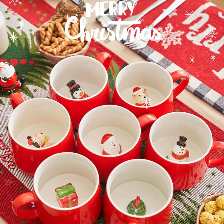 Christmas Red Decoration Gift MugsChristmasNEW TOWN BAZAAR