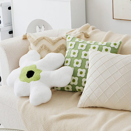 Floral Shape Cotton Linen PillowcaseHOME PILLOWS, PillowcasesNEW TOWN BAZAAR