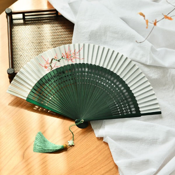 Hand Folding Fan Ancient Style Hand-painted Plum Blossoms
