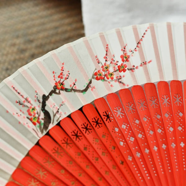 Hand Folding Fan Ancient Style Hand-painted Plum Blossoms