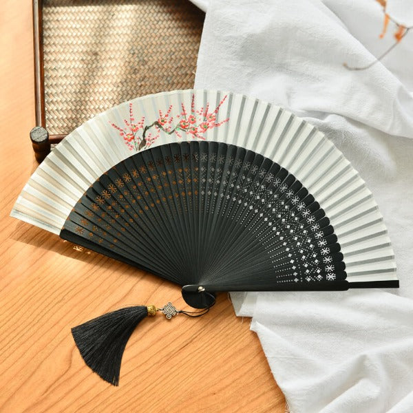 Hand Folding Fan Ancient Style Hand-painted Plum Blossoms