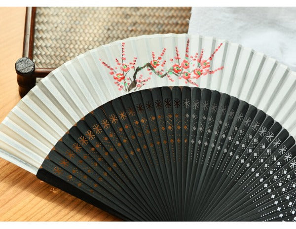 Hand Folding Fan Ancient Style Hand-painted Plum Blossoms