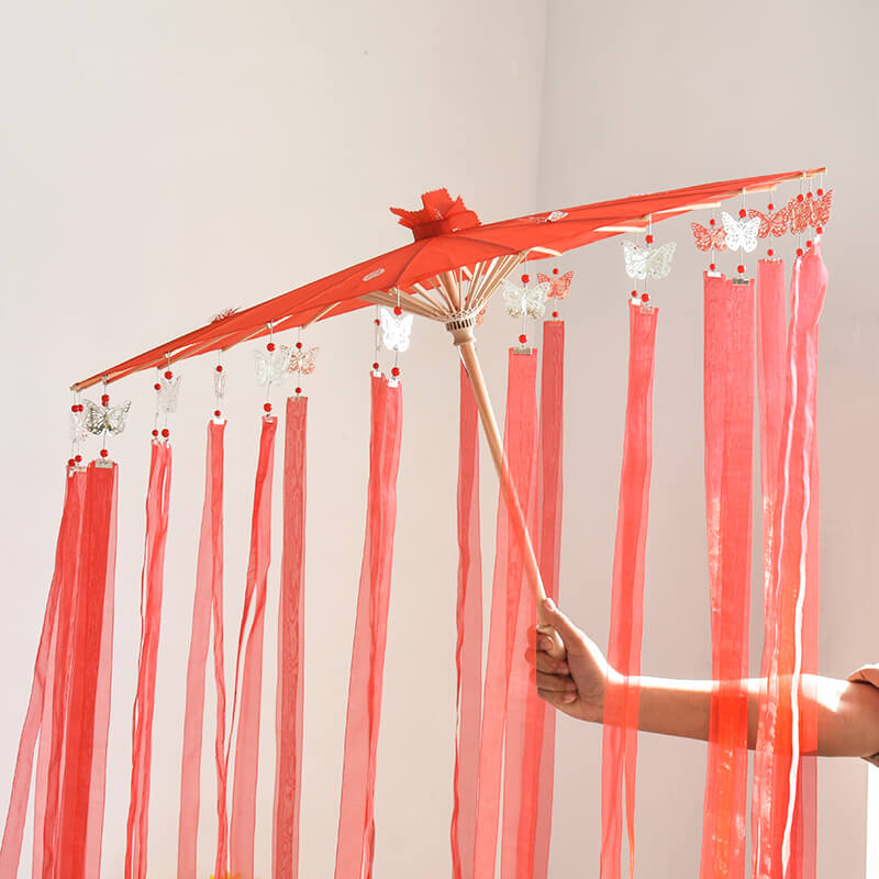 TGCF Hua Cheng Cosplay Umbrella with Silver Butterflies