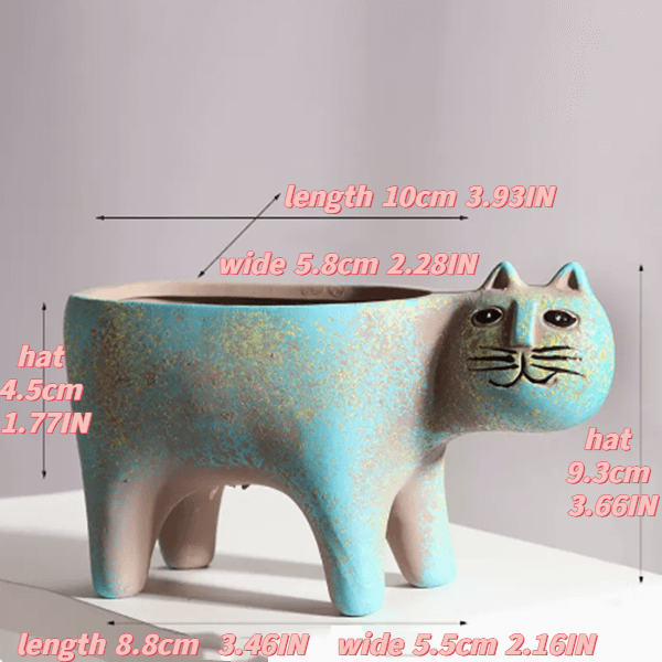 Creative Cartoon Cat Ceramic Succulent Plant Pot