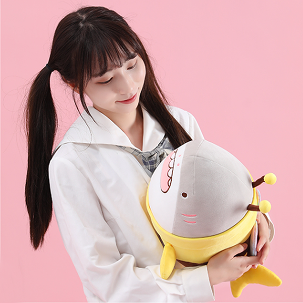 Strange Shark Bee Fit Sand Sculpture Plush Toy Pillow