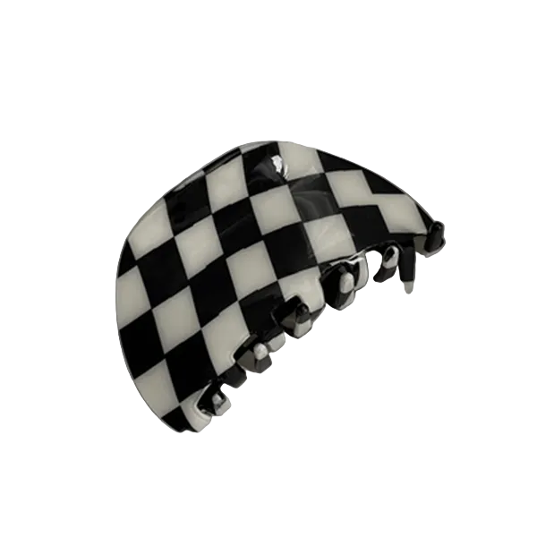 Black and White Checkerboard Hair Clips