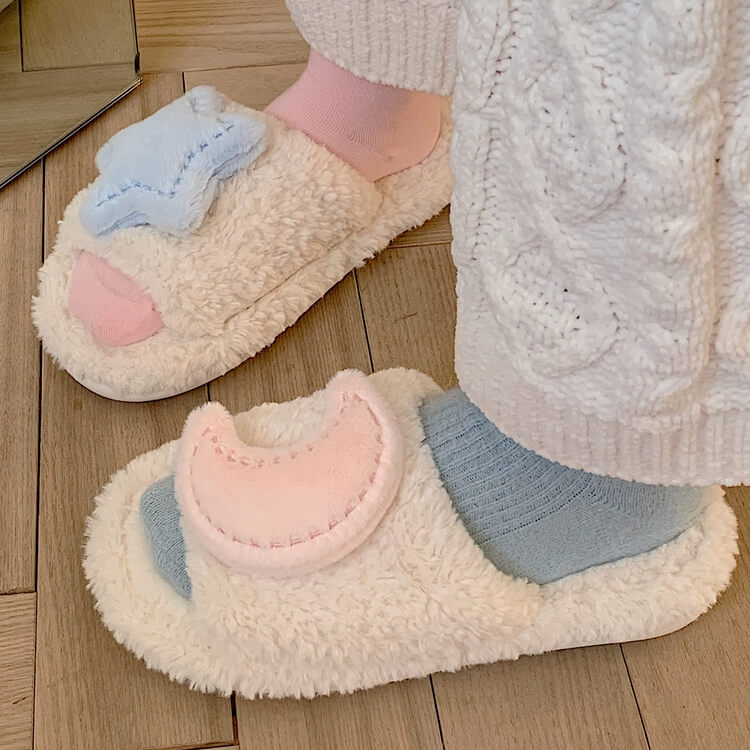 Cute Star Moon SlippersCotton Slippers, shoes, SlippersNEW TOWN BAZAAR