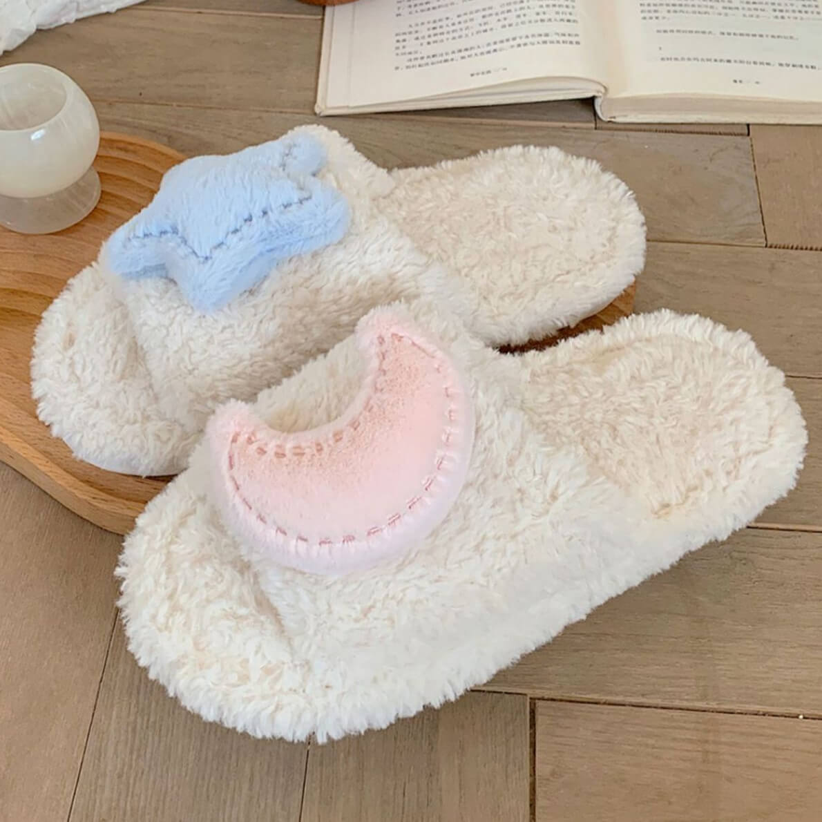Cute Star Moon SlippersCotton Slippers, shoes, SlippersNEW TOWN BAZAAR