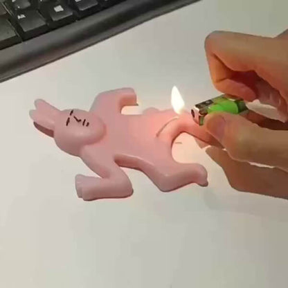 Laugh Therapy: Pink Bunny-shaped Novelty Candle with a Twist