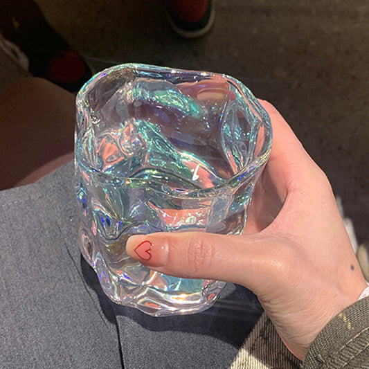 Irregular Ripples Laser-etched Glass Whiskey & Juice Tumbler