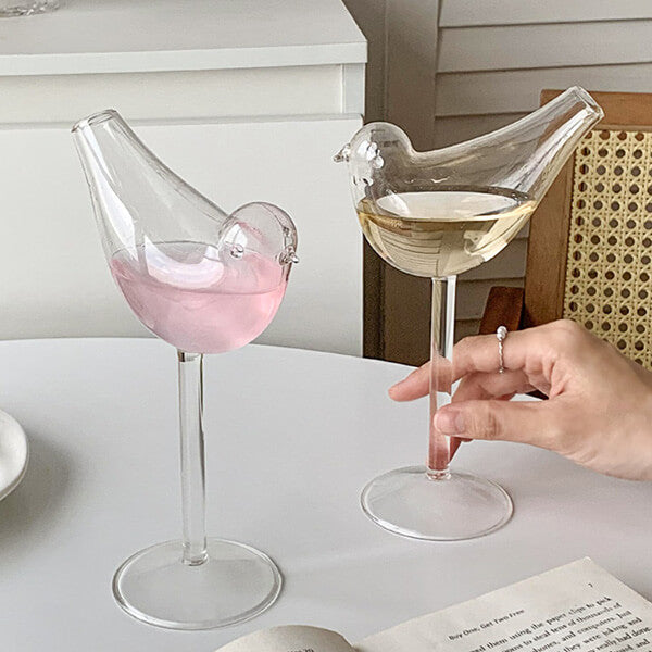 Glass Bird Goblet