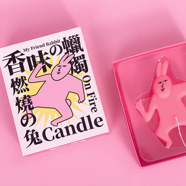 Laugh Therapy: Pink Bunny-shaped Novelty Candle with a Twist