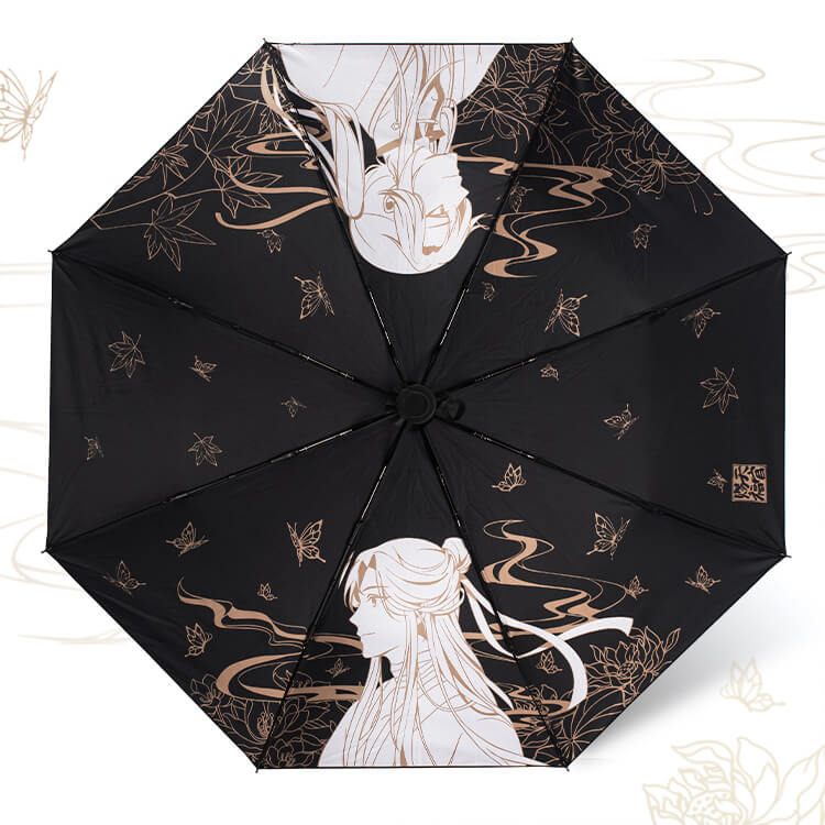 Parapluie pliable Heaven Official's Blessing Comic Characters - Semi-automatique, 21 pouces, conception à trois volets, plusieurs couleurs