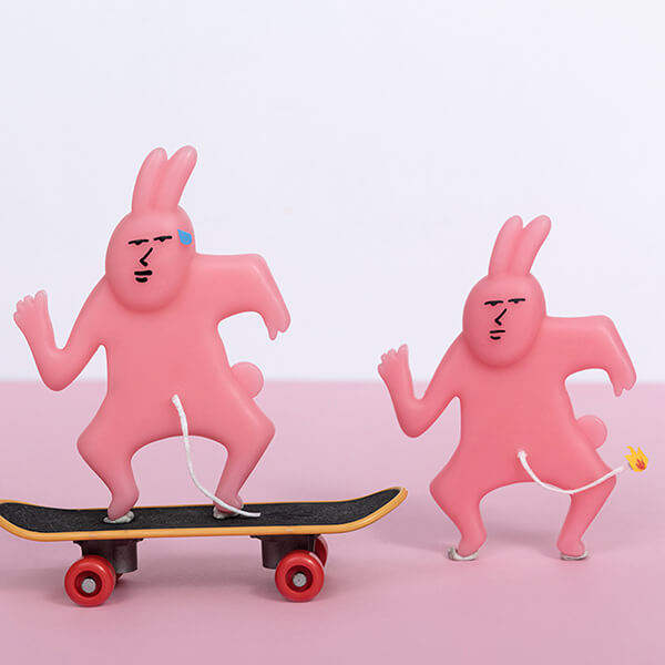 Laugh Therapy: Pink Bunny-shaped Novelty Candle with a Twist