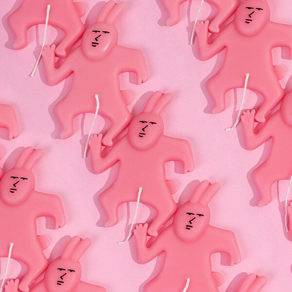 Laugh Therapy: Pink Bunny-shaped Novelty Candle with a Twist