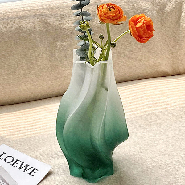 Green and White Ombre Vase