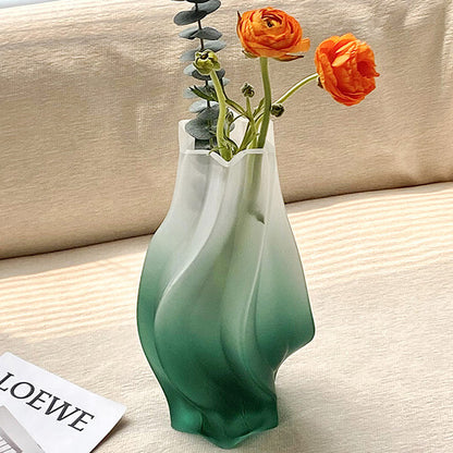 Green and White Ombre Vase