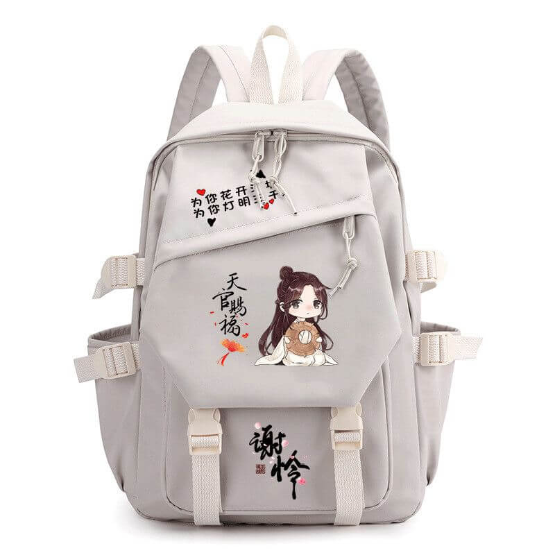 TGCF Heaven Official's Blessing beige backpack with Xie Lian individual character design
