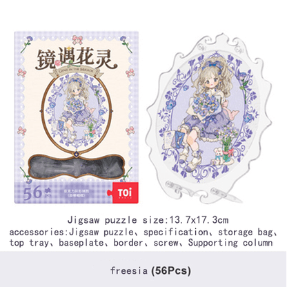 Flower Genie in the Mirror Creative Acrylic Jigsaw Puzzle