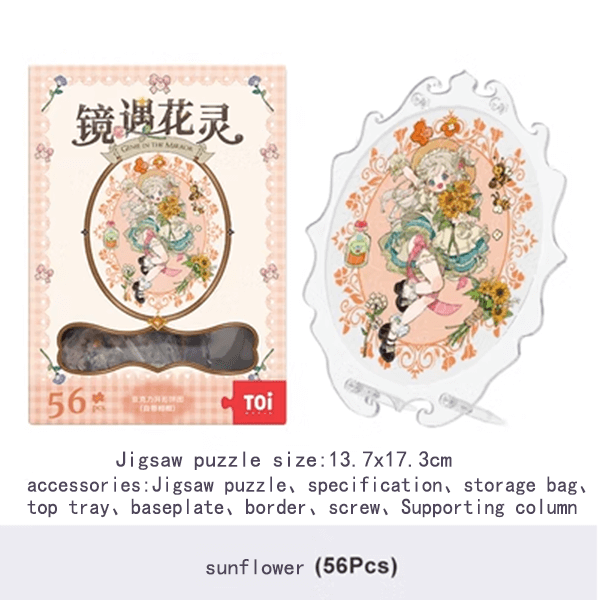 Flower Genie in the Mirror Creative Acrylic Jigsaw Puzzle