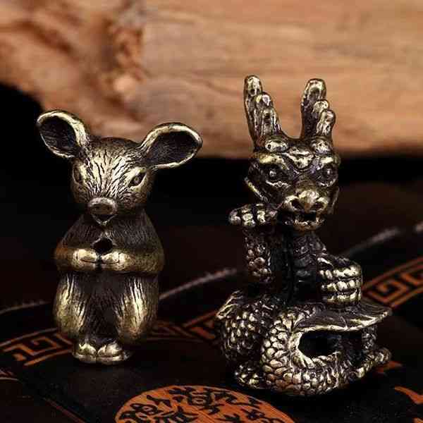 Tiny Zodiac Animal Bronze Statuettes
