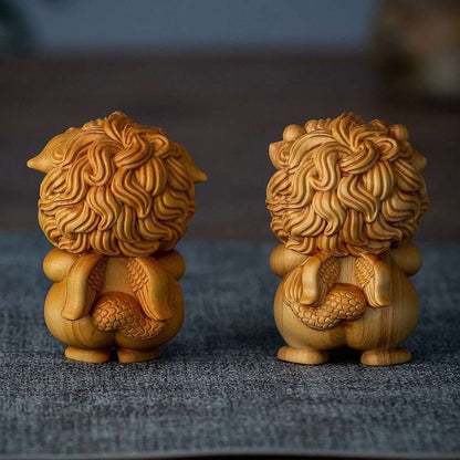 Auspicious Pi Xiu Premium Wood Art Craft