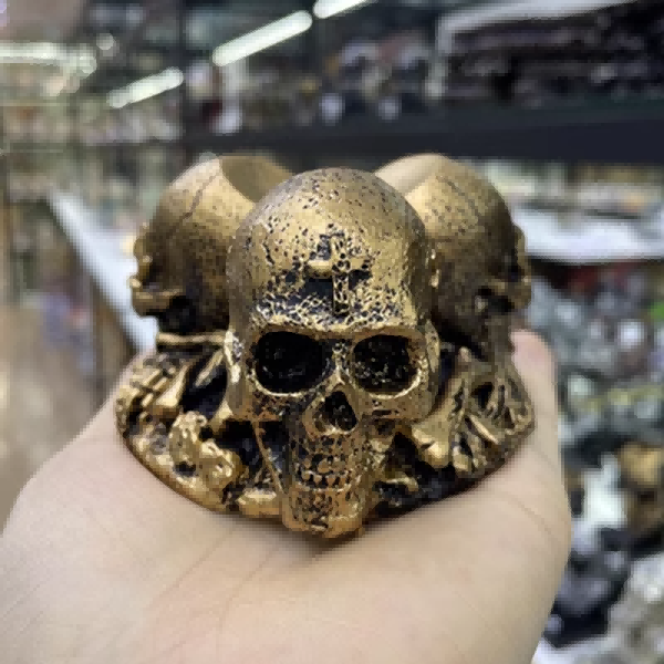 Three Skulls Resin Craft Decoration Ball Stand
