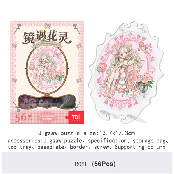 Flower Genie in the Mirror Creative Acrylic Jigsaw Puzzle