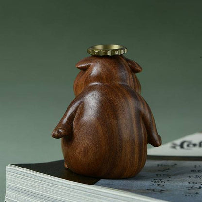 Handmade Wooden Cow Shaped Incense Holder