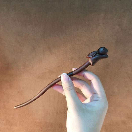 Handmade Wooden Cute Rabbit Hairpin