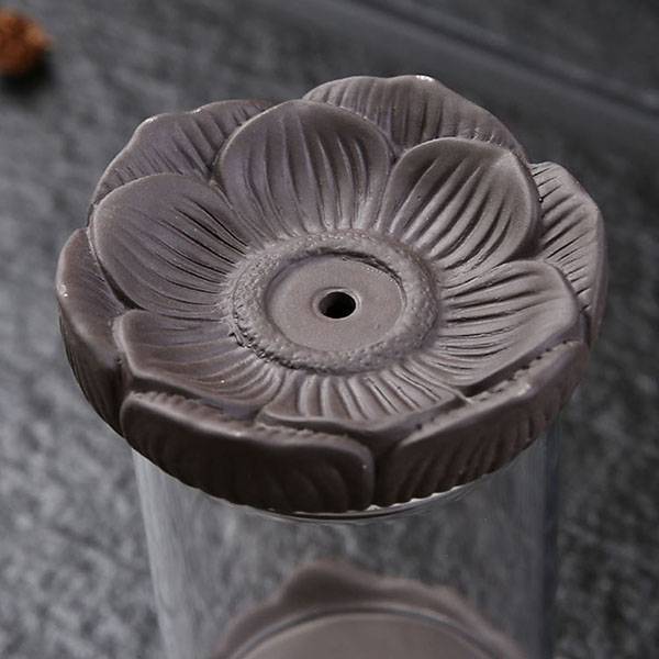 Handmade Lotus Shaped Backflow Incense Burner - Monkey King