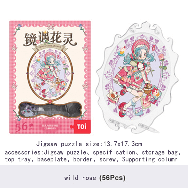 Flower Genie in the Mirror Creative Acrylic Jigsaw Puzzle
