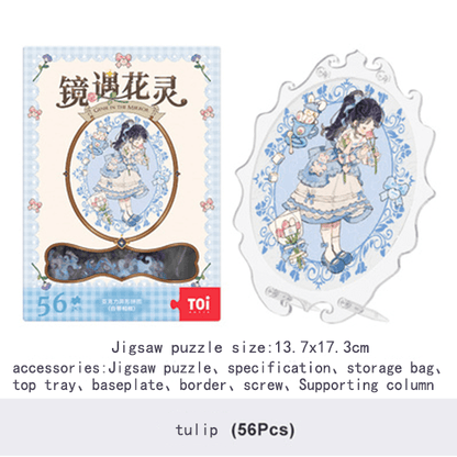 Flower Genie in the Mirror Creative Acrylic Jigsaw Puzzle