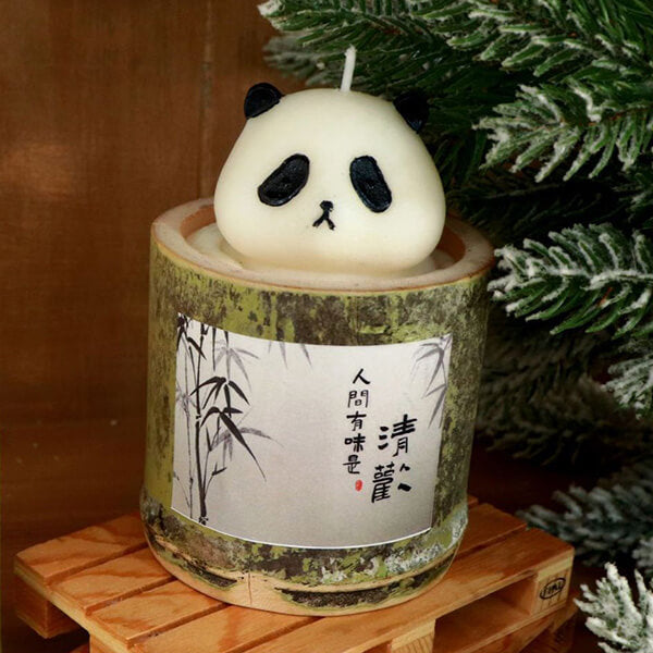 Soy Wax Panda Sculpture