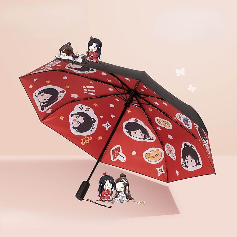 Heaven Official's Blessing Comic Characters Foldable Umbrella - Semi-Automatic, 21-inch, Three-Fold Design, Multiple Colors