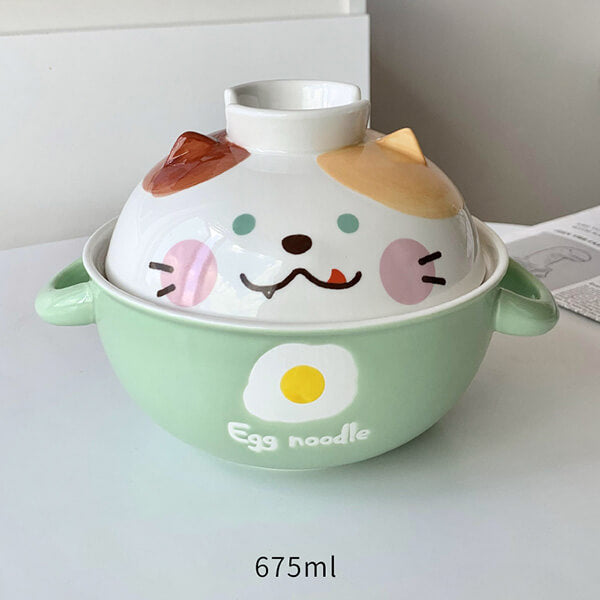 Cat-Themed Ceramic Bowl