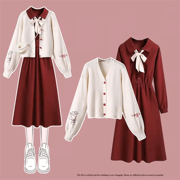 Red Winter Sweater Dress