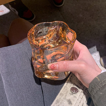 Irregular Ripples Laser-etched Glass Whiskey & Juice Tumbler