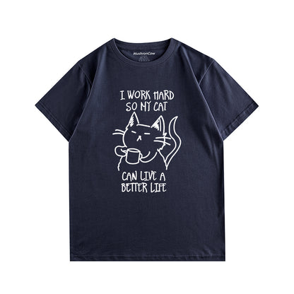 Cat Drinking Coffee T-shirt