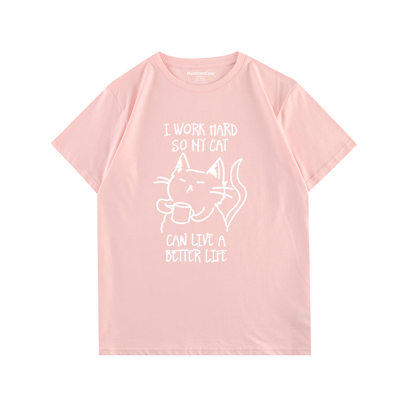 Cat Drinking Coffee T-shirt