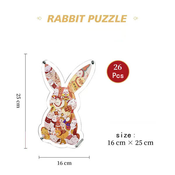 Chinese Zodiac Rabbit Acrylic Puzzle