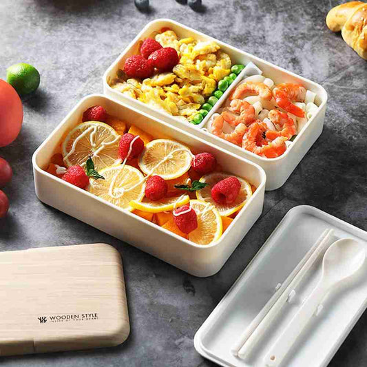 Japanese Double Layer Bento BoxLunch BoxesNEW TOWN BAZAAR