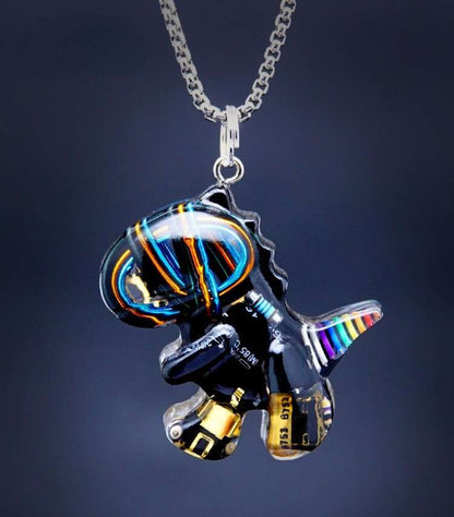 Cyberpunk Dinosaur NecklaceJewelry, necklaceNEW TOWN BAZAAR