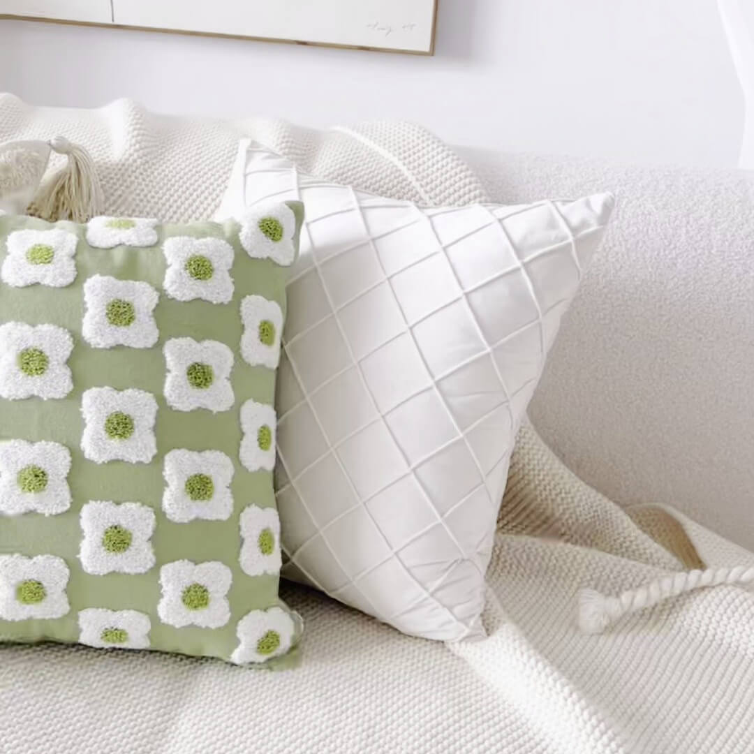 Floral Shape Cotton Linen PillowcaseHOME PILLOWS, PillowcasesNEW TOWN BAZAAR