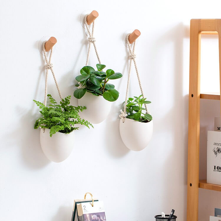 White Ceramic Wall Hanging PlanterHOME PLANTERS & VASESNEW TOWN BAZAAR