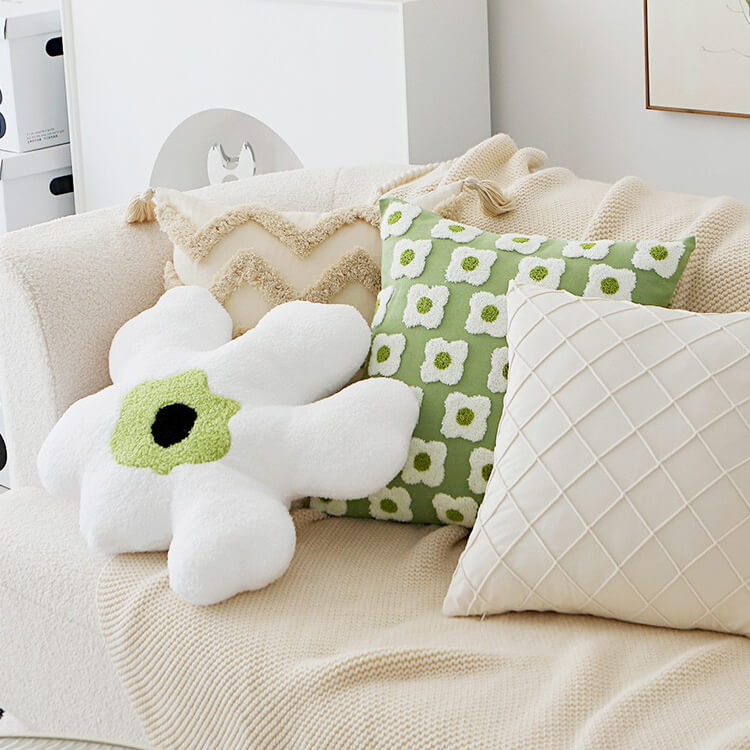 Floral Shape Cotton Linen PillowcaseHOME PILLOWS, PillowcasesNEW TOWN BAZAAR