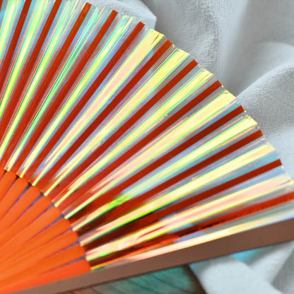 Hand Folding Fan Colorful Laser Colorful Fan