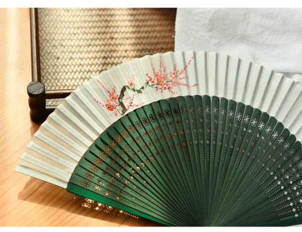 Hand Folding Fan Ancient Style Hand-painted Plum Blossoms