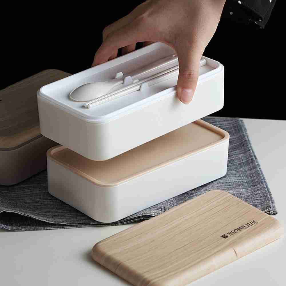 Japanese Double Layer Bento BoxLunch BoxesNEW TOWN BAZAAR